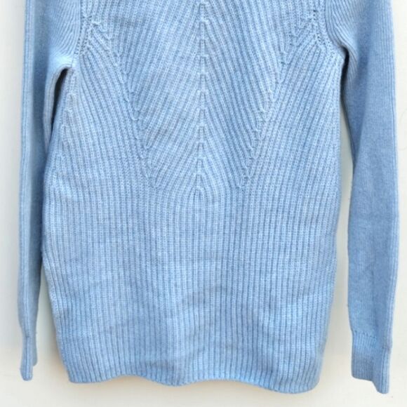 Veronica Beard Rama Blue Mock Neck Sweater Wool Cashmere Size Small - Picture 9 of 11